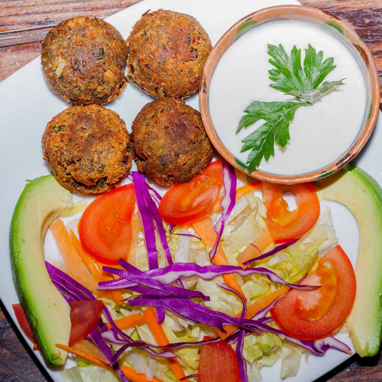 Miniburger con tzatziki vegan