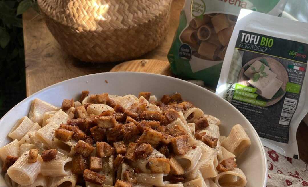 carbonara vegana con tofu, carbonara veg, Vegamo, MD